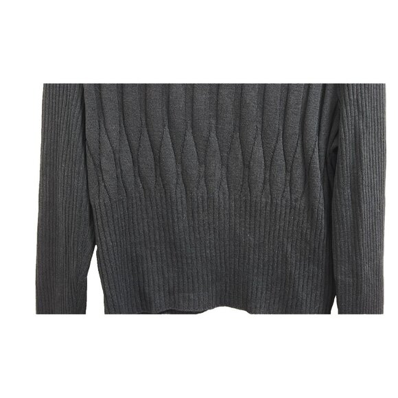 St. John Collection by Marie Gray Sweater Size 10 Mock Neck Rib Knit Top Black - Picture 4 of 11